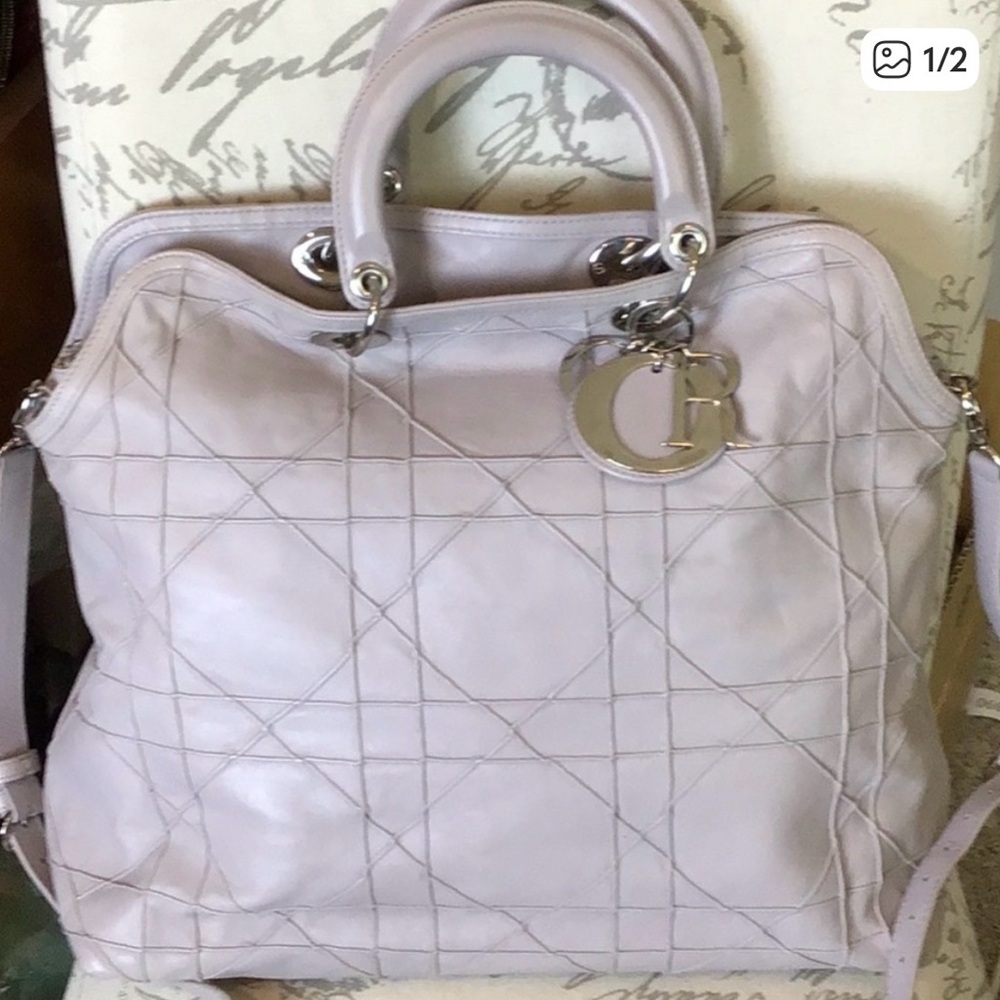 Christian Dior Granville Lavender Purple Leather Large Satchel Bag (Make Offer)